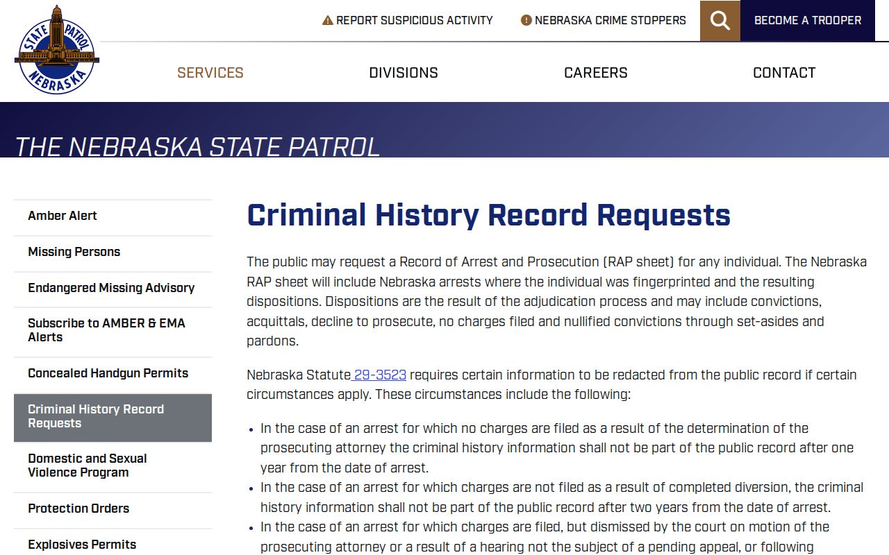 Hastings residents directory Nebraska State Patrol criminal history request