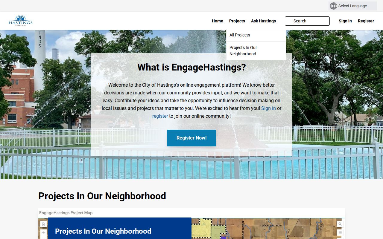Hastings neighbors Engage Hastings public project map and planning participation portal