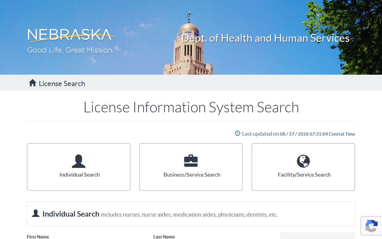 Hastings ZIP code directory Nebraska license search fields
