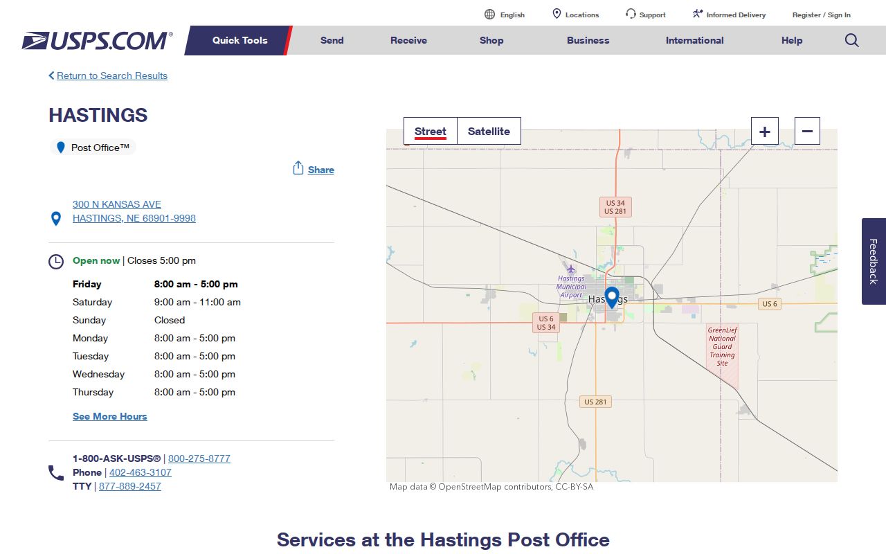 Hastings ZIP code directory USPS Hastings Post Office listing